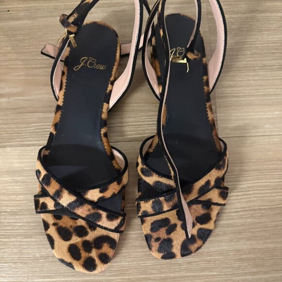 J. Crew Shoes - 🐆 J.Crew Haircalf Cross Strap Sandals – Size 6